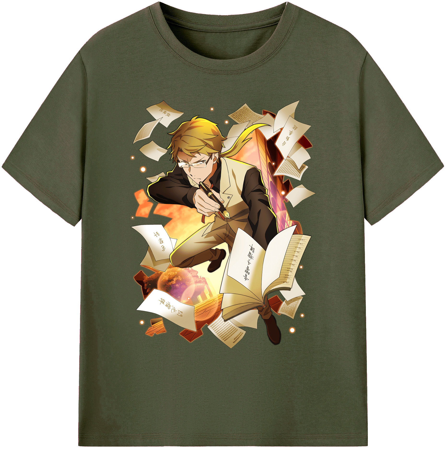 （画像用） 文豪ストレイドッグス Bungo Stray Dogs 綿100％ メンズ半袖Tシャツ｜肌触りやわらか＆通気性